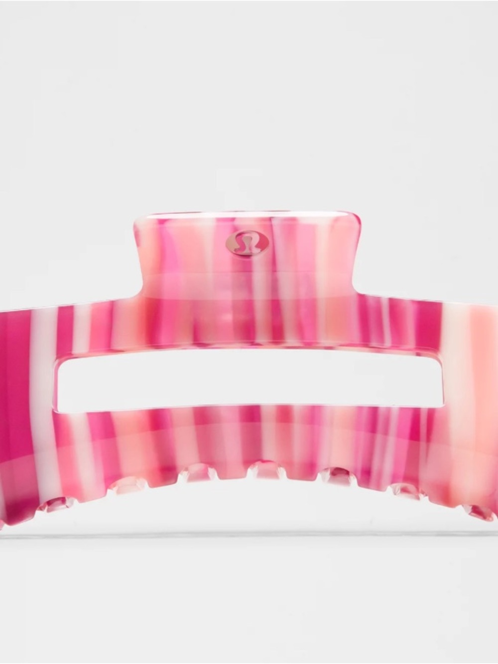 lululemon athletica Pink Striped Extra Large Claw Hair Clip